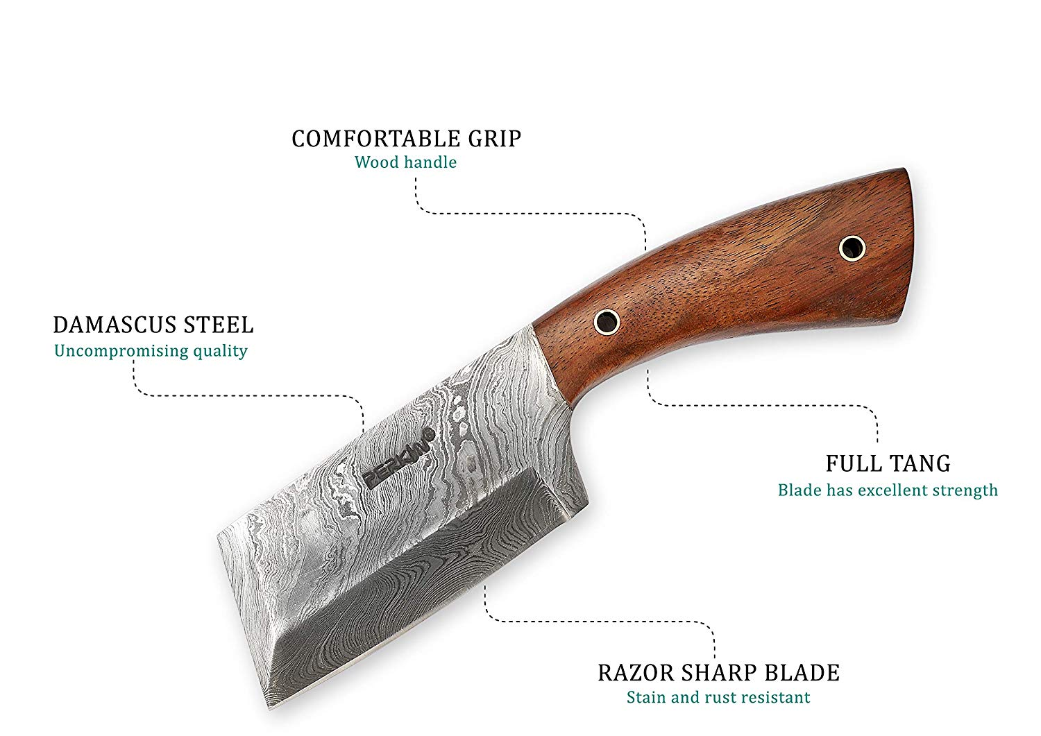 Damascus Steel Hunting Knife Damascus Chef knife with sheath Damascus Steel Hunting Knife Damascus Chef knife with sheath