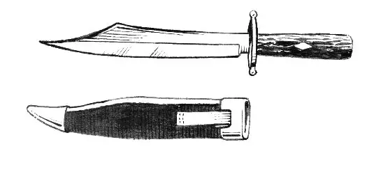 Scratch of a bowie knife