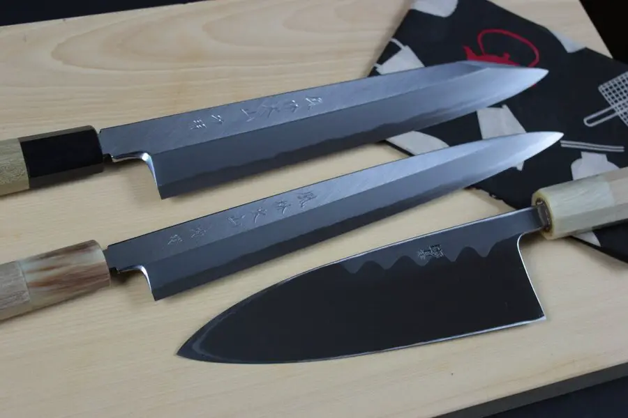 blue steel Japanese knife