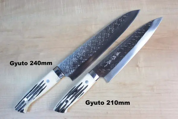 differentiating 210 vs 240mm gyuto knives