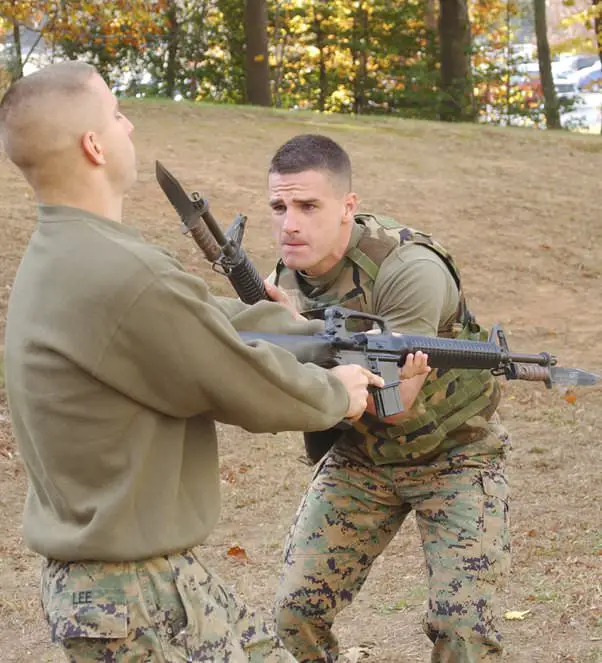 knife fight between two marines with ka-bar